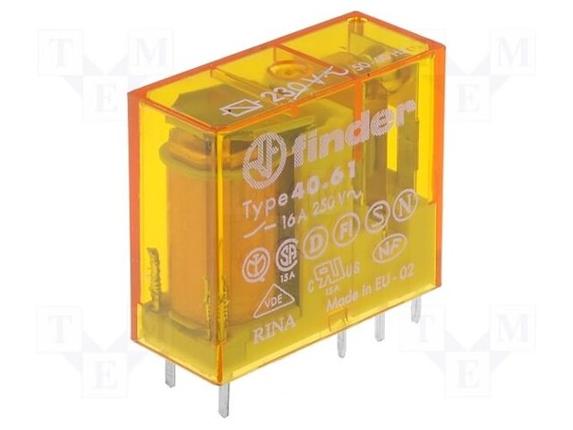 Relay: electromagnetic; SPDT; Ucoil: 48VAC; 16A/250VAC; 16A/30VDC