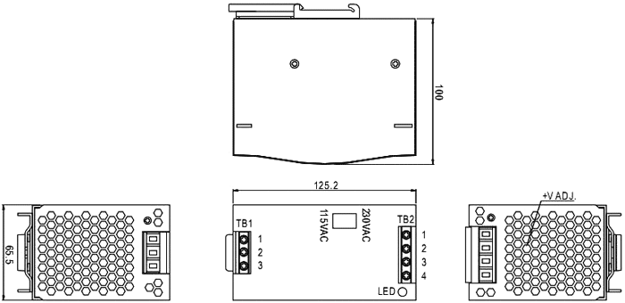 Power supply: switched-mode; 120W; 48VDC; 48÷53VDC; 2.5A; 790g