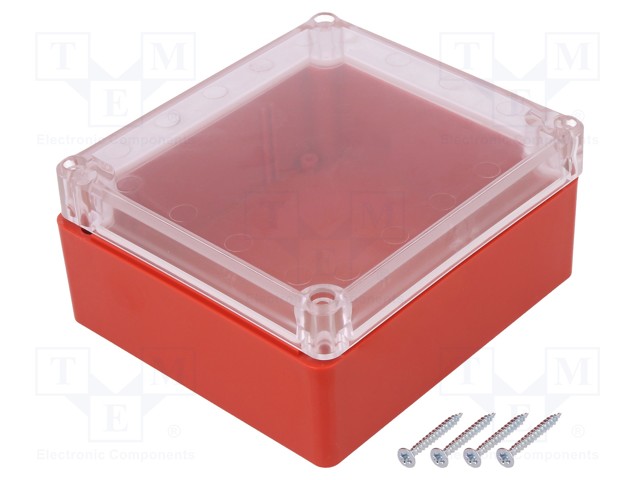 Enclosure: multipurpose; X: 115mm; Y: 125mm; Z: 58mm; ABS; red; gasket