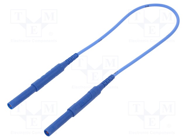 Test lead; silicone; 0.5m; blue; 16A; 6kVDC; Cond.cross sec: 1.3mm2