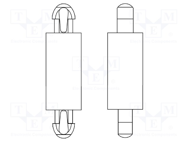 PCB distance; polyamide 66; L: 9.5mm; latch/latch; Colour: natural