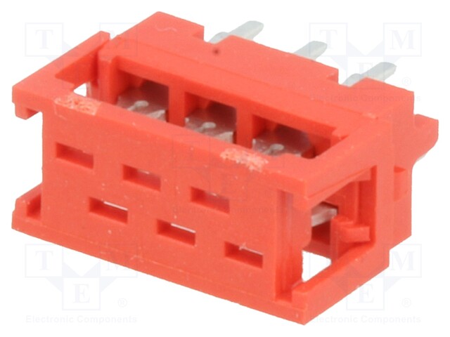 Adapter; Micro-MaTch; PIN: 6; IDC,THT; on PCBs,for ribbon cable