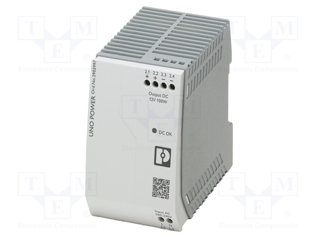 Power supply: switched-mode; Mounting: DIN; IP20