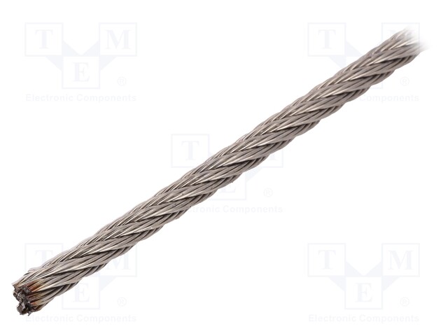 Rope; acid resistant steel A4; Ørope: 6mm; L: 10m; Rope plexus: 7x7