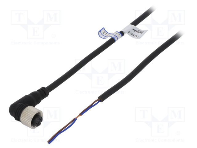 Connection lead; M12; PIN: 2; angled; 2m; plug; Insulation: PVC