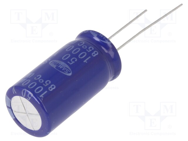 Capacitor: electrolytic; THT; 1mF; 50VDC; Ø12.5x25mm; ±20%; 2000h