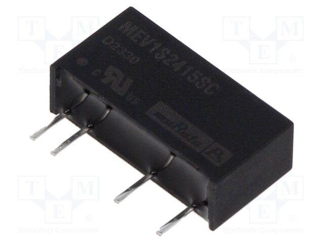 Isolated Board Mount DC/DC Converter, 3kV Isolation, ITE, 1 Output, 1 W, 15 V, 67 mA