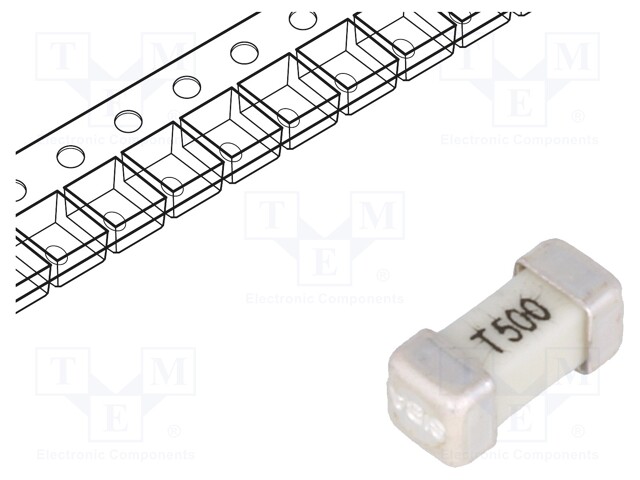 Fuse: fuse; time-lag; 500mA; 125VAC; 125V; 125VDC; SMD; ceramic