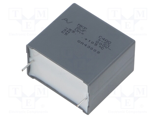 Capacitor: polypropylene; DC-Link; 8uF; ESR: 7.3mΩ; C4AQ; THT; ±5%