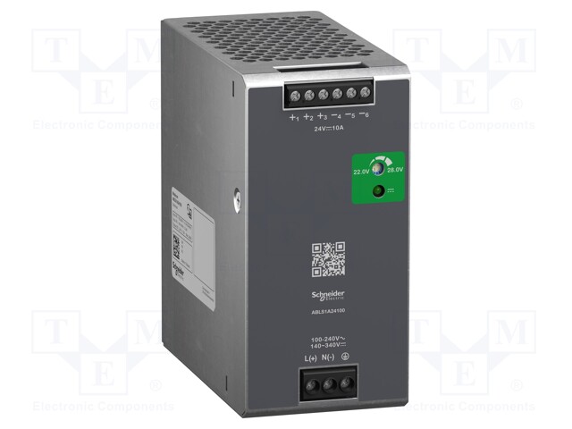 Power supply: switched-mode; 240W; 24VDC; 10A; 85÷264VAC; DIN; 800g