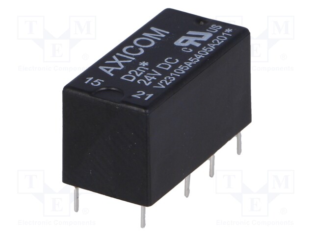 Relay: electromagnetic; DPDT; Ucoil: 24VDC; 0.5A/125VAC; 1A/30VDC