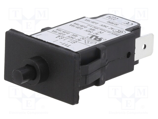 Circuit breaker; Urated: 240VAC; 48VDC; 1.6A; SPST; Poles: 1