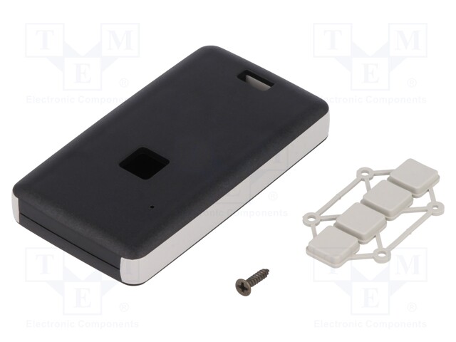 Enclosure: for remote controller; X: 39mm; Y: 71mm; Z: 11mm; black