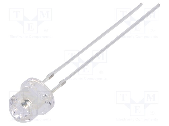 LED; 4.85mm; yellow; 750÷1120mcd; Front: Diamond; 12V; Pitch: 2.54mm