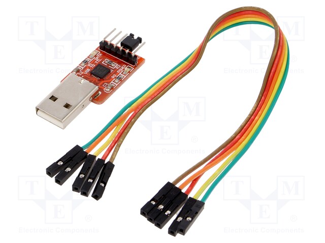 Module: converter; USB-UART; 3.3÷5VDC; CP2102; USB,pin strips