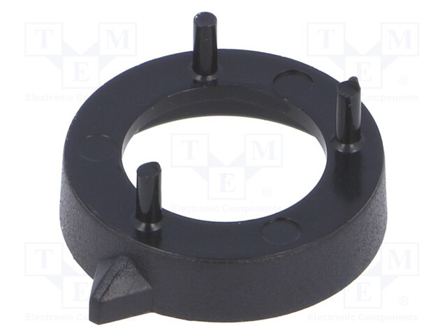 Nut cover with pointer; ABS; black; push-in; Ø: 16.4mm