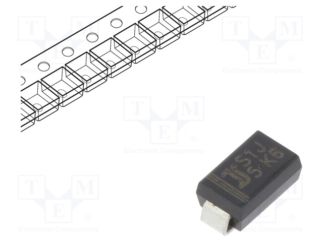 Diode: rectifying; SMD; 600V; 1A; 1.5us; Package: reel,tape; SMA