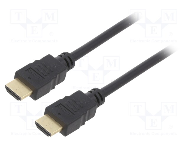 Cable; HDMI 1.4; HDMI plug,both sides; 0.5m; black; 30AWG