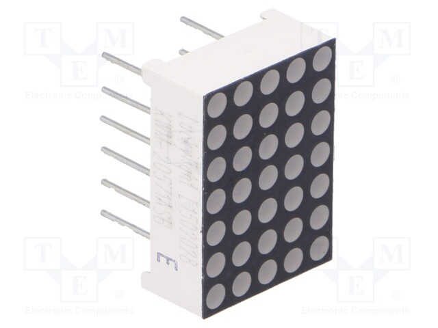 Display: LED; matrix; 5x7; red; 6÷12mcd; anode; 12.7x17.8mm