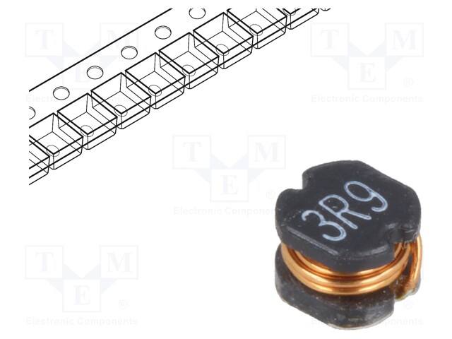 Inductor: wire; SMD; 3.9uH; 70mΩ; -40÷125°C; ±20%; 2A; 4.2x4.5x4.2mm