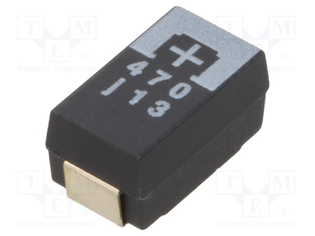 Capacitor: tantalum-polymer; 470uF; 6.3VDC; TPE; SMD; ±20%; 2000h