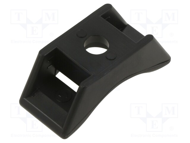 Cable tie holder; polyamide; UL94V-2; black; Ht: 15.5mm; L: 41.9mm