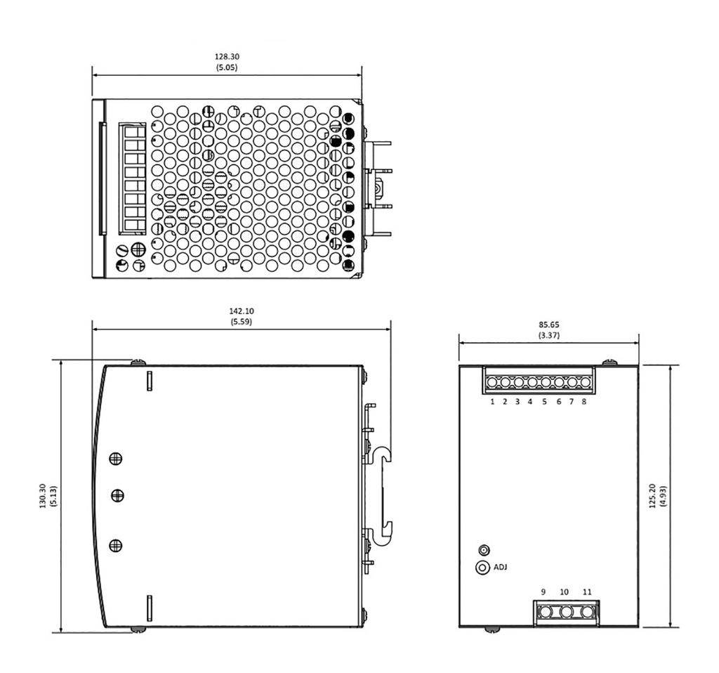 Power supply: switched-mode; for DIN rail; 480W; 48VDC; 10A; 3kV