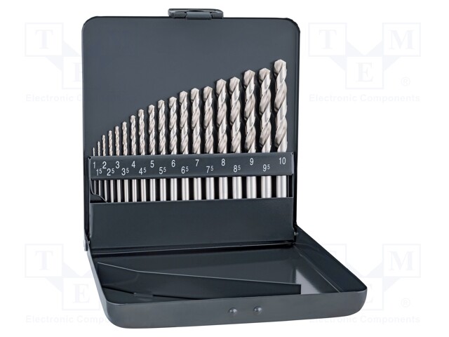 Drill set; Application: metal,steel,stainless steel; Pcs: 19