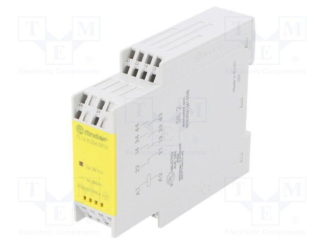 Module: safety relay; Series: 7S; OUT: 4; Mounting: DIN; -40÷70°C