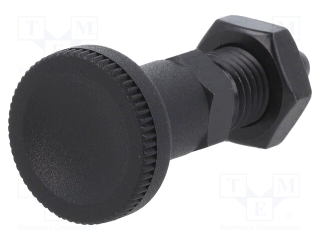 Indexing plungers; Thread: M12; Plating: black finish; Mat: steel