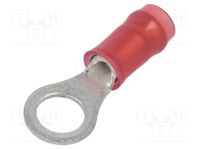 Ring terminal; M5; Ø: 5.2mm; 0.3÷1.42mm2; crimped; for cable; red