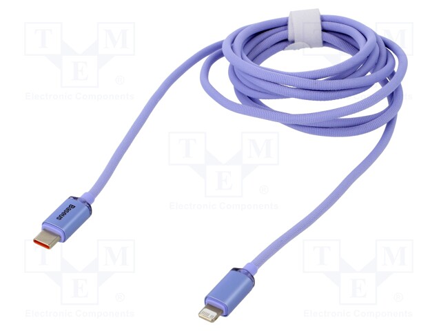 Cable; USB 2.0; Apple Lightning plug,USB C plug; 2m; violet; 20W