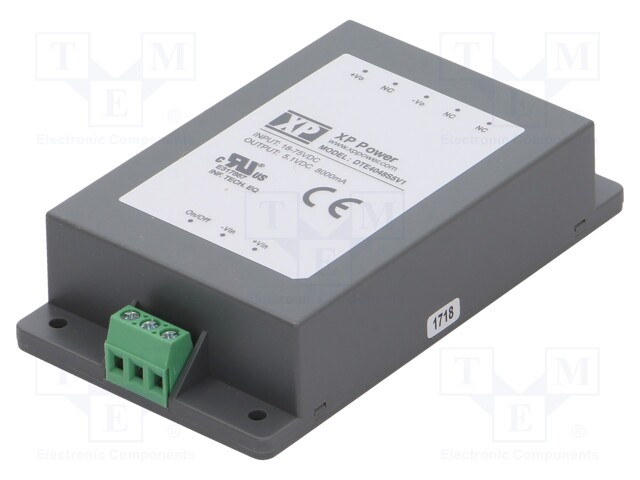 DC/DC Converter, Chassis Mount, ITE, 1 Output, 40 W, 5.1 V, 8 A