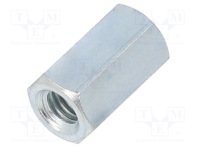 Screwed spacer sleeve; 14mm; Int.thread: M5; steel; zinc