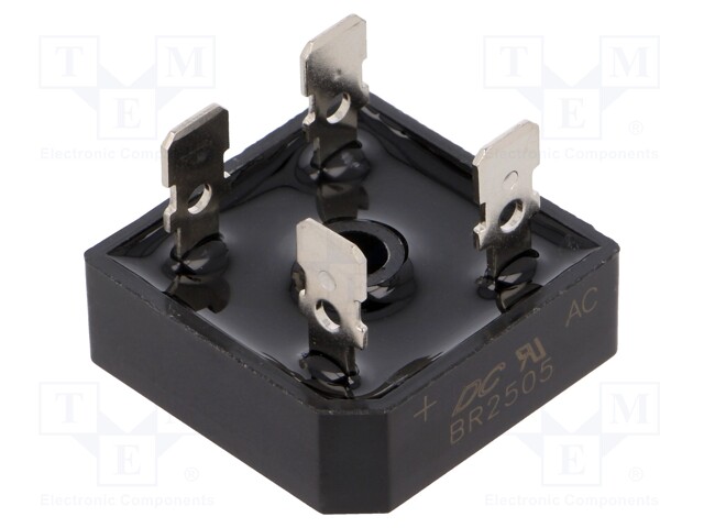 Single-phase bridge rectifier; Urmax: 50V; If: 25A; Ifsm: 400A