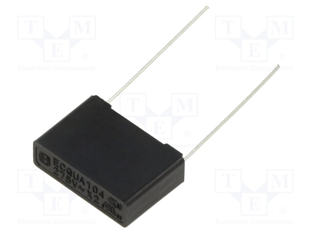 Safety Capacitor, 0.1 µF, X2, ECQUA Series, 275 V, Metallized PP