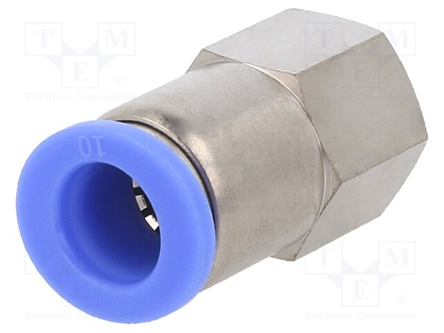 Push-in fitting; straight; -0.95÷15bar; nickel plated brass