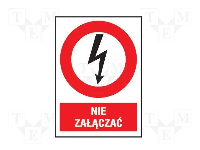 Safety sign; prohibitory; W: 105mm; H: 148mm; FS