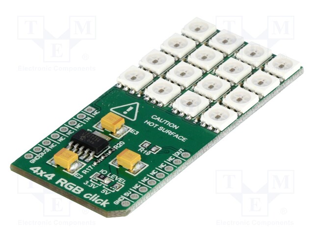 Click board; RGB; GPIO; MCP1826,WS2818 RGB LED; 3.3/5VDC