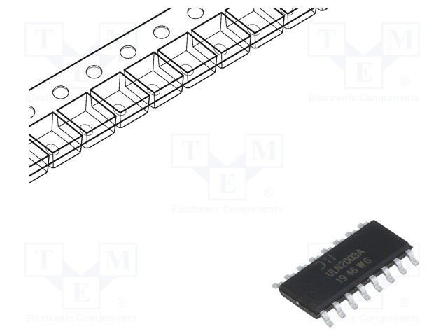 Driver; darlington,transistor array; 0.5A; 50V; Channels: 7; SO16