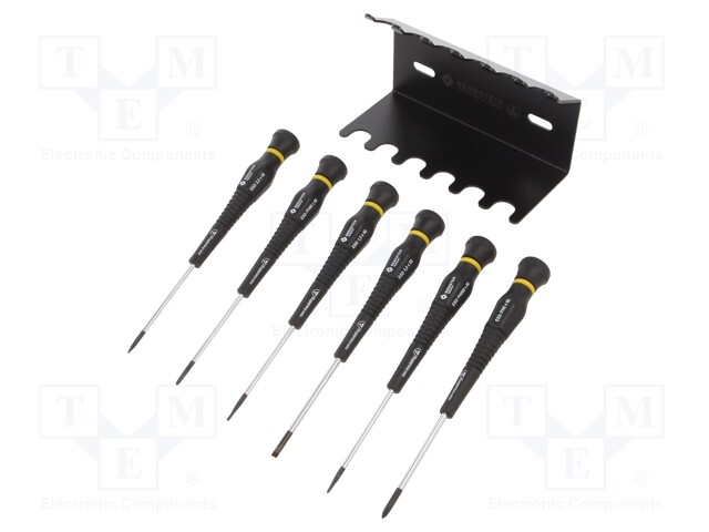 Kit: screwdrivers; Pcs: 6; precision; Kit: stand; ESD