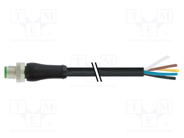 Connection lead; male; IP67; 63VAC; 63VDC; 12A; 20m; PIN: 5; plug