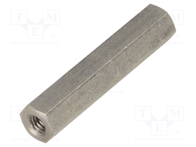 Screwed spacer sleeve; Int.thread: M4; 35mm; hexagonal