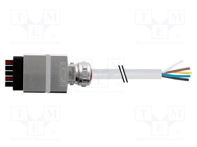 Connection lead; PPP,male; IP65; 24VAC; 24VDC; 16A; 15m; PIN: 5