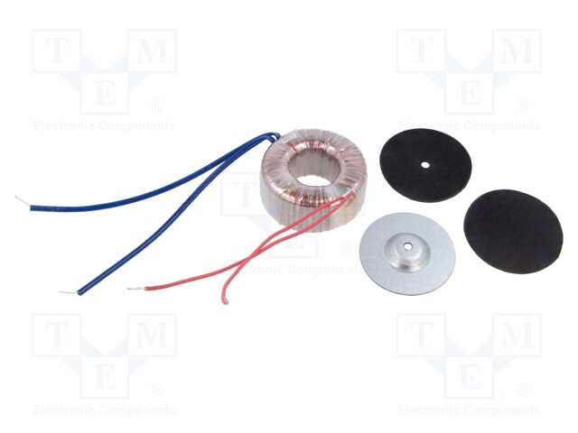 Transformer: toroidal; 30VA; 230VAC; 12V; 2.5A; Leads: cables; IP00