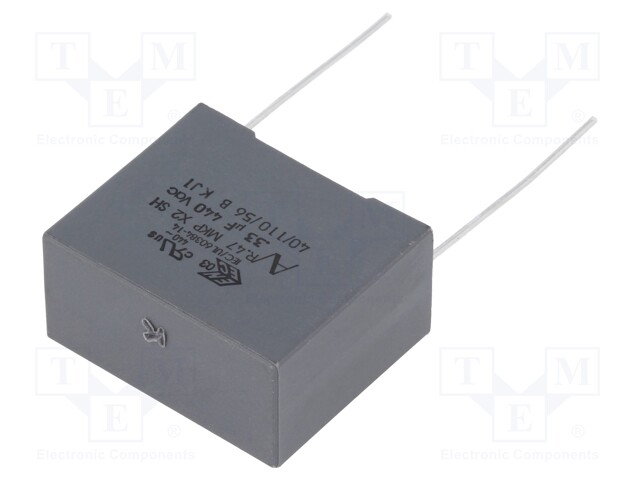 Capacitor: polypropylene; X2; 330nF; 22.5mm; ±10%; 26.5x13x22mm