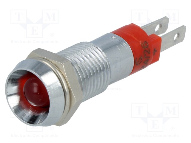 Indicator: LED; recessed; 24÷28VDC; Cutout: Ø8.2mm; IP67; metal