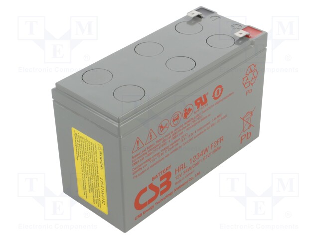 Re-battery: acid-lead; 12V; 9Ah; AGM; maintenance-free; 34W