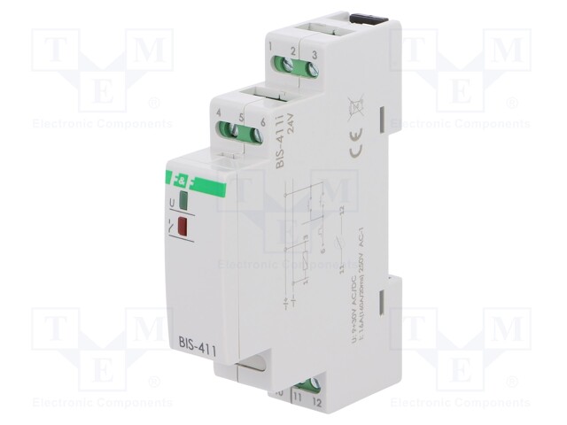 Relay: installation; bistable,inrush; NO; Mounting: DIN; 16A; IP20