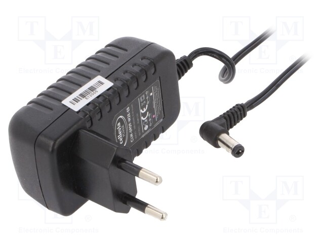 Power supply: switched-mode; volatage source; 9VDC; 1A; 9W; 82%